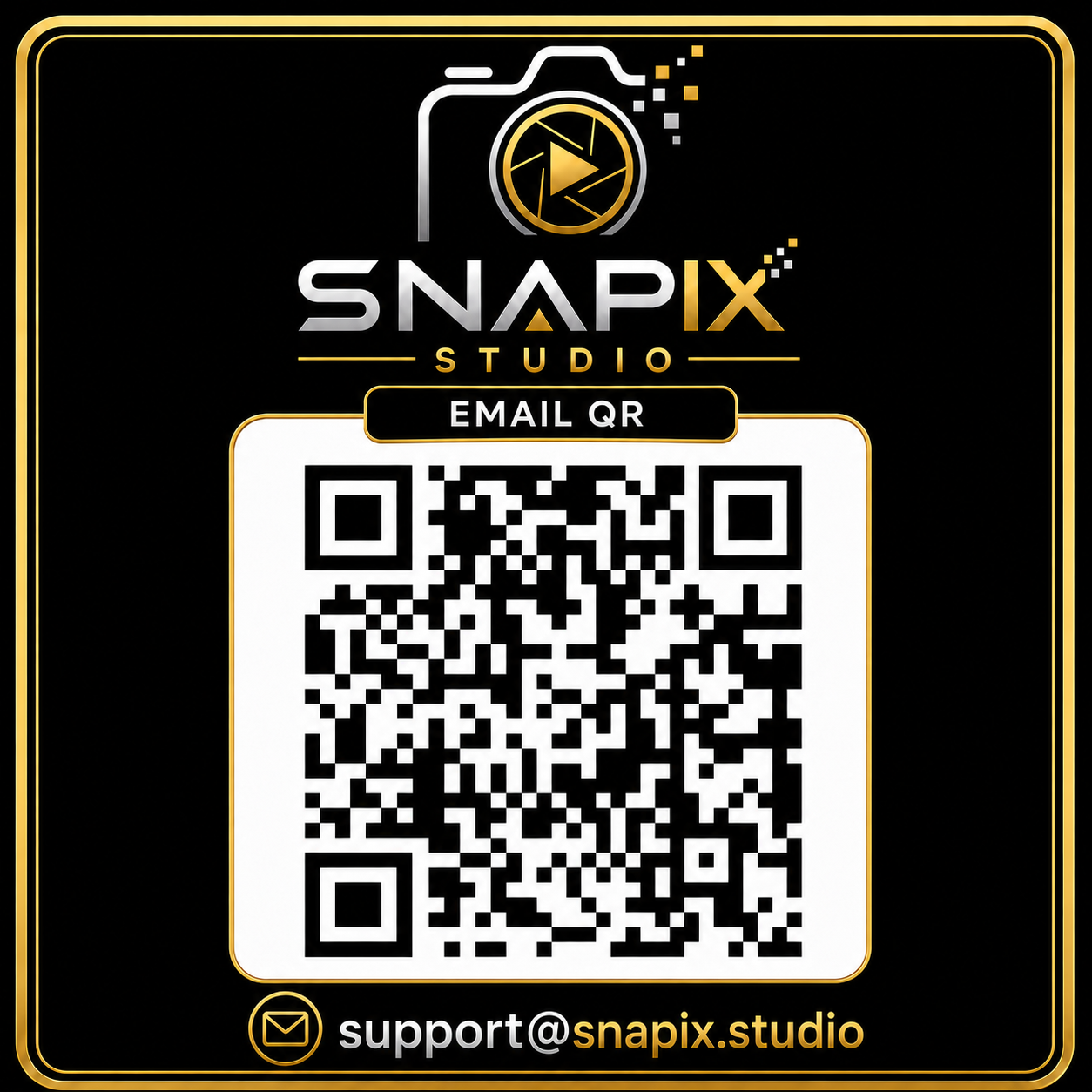 Email QR code for support@snapix.studio